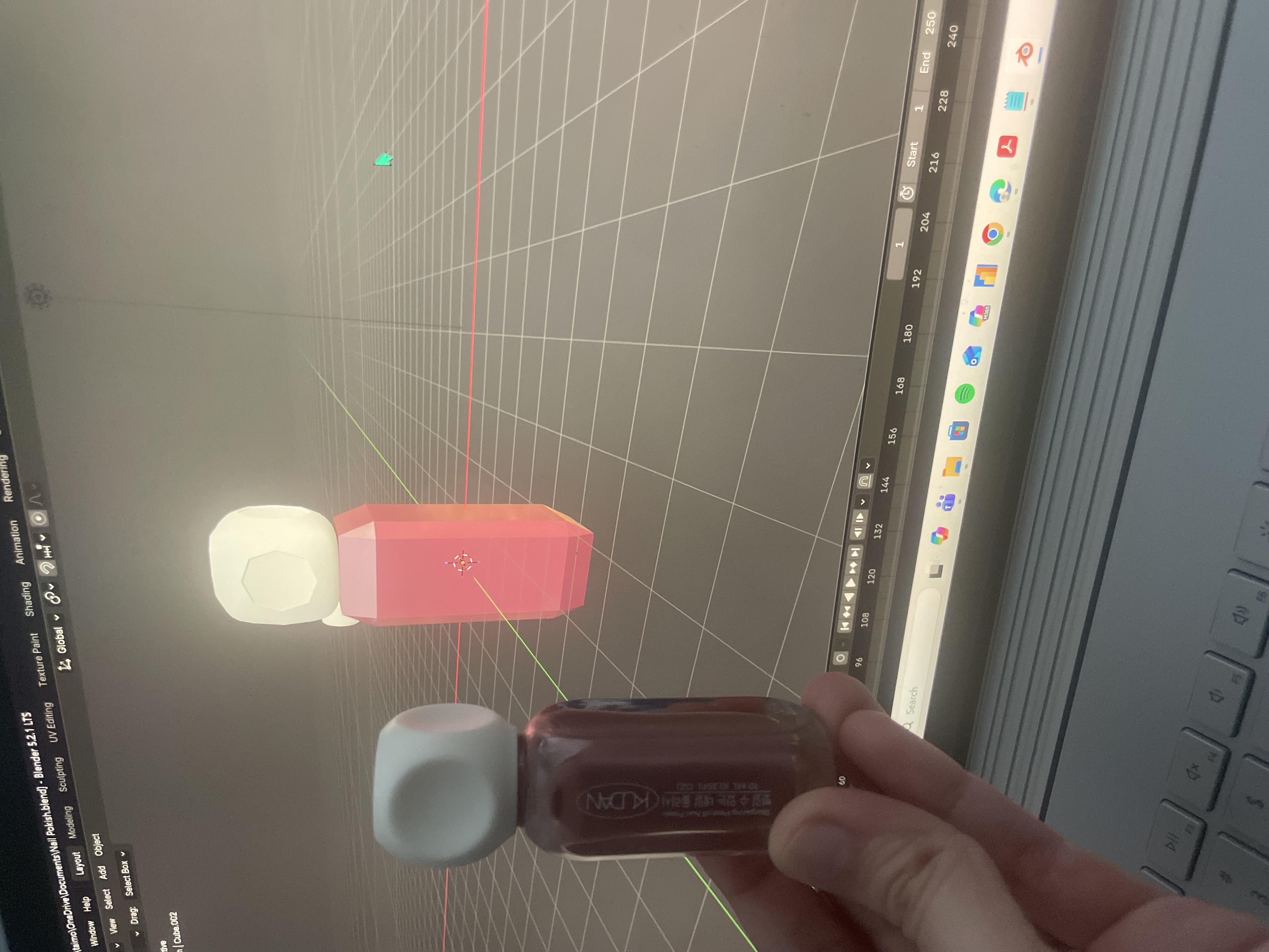 Testing in Blender: Comparing Real Nail Polish Bottle to My Replicated Version